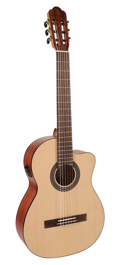Salvador klassieke gitaar  spruce top, sapele b&s, Savarez snaren, satin finish, met cutaway en EQ5 Salvador