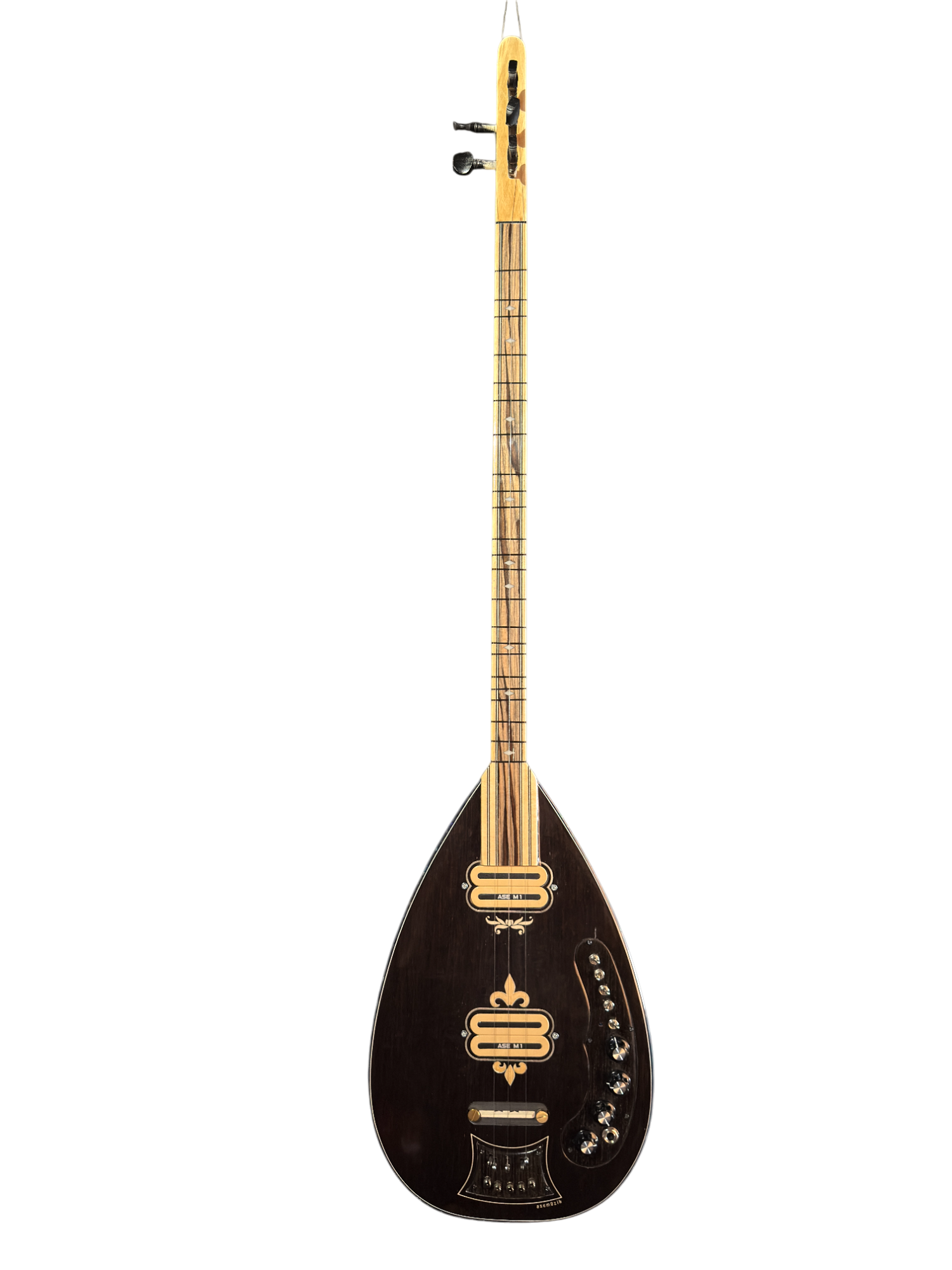 Elektrische Bağlama – Ebbenhout & Esdoorn (ASE M1 Pickups) Ase