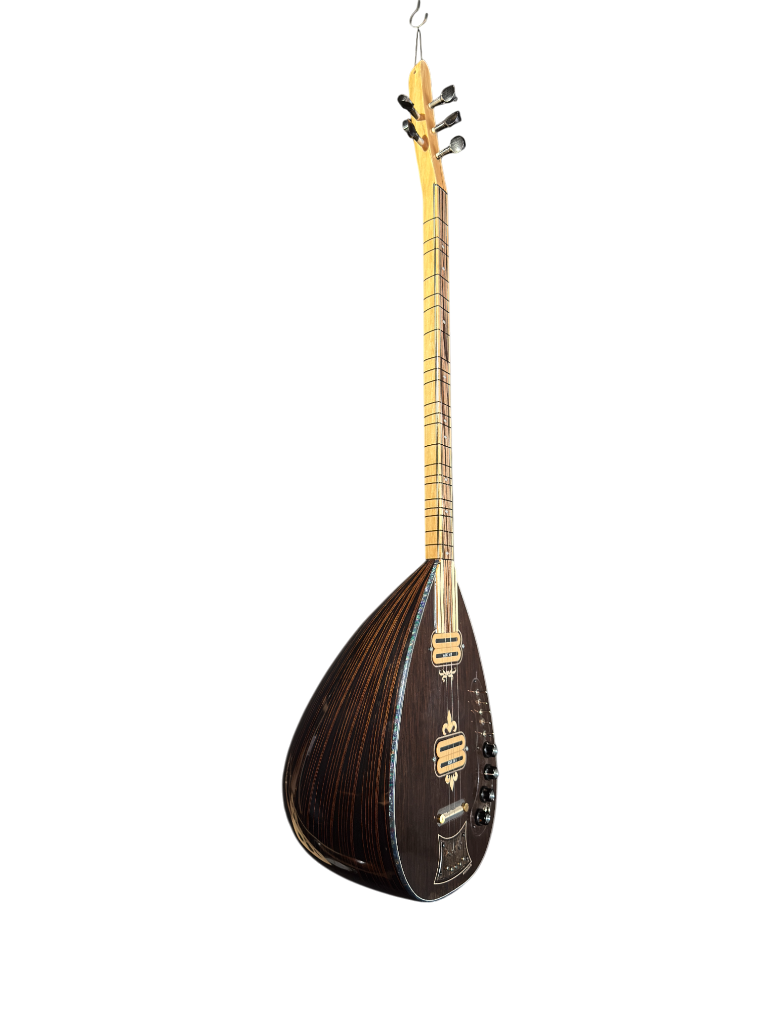 Elektrische Bağlama – Ebbenhout & Esdoorn (ASE M1 Pickups) Ase