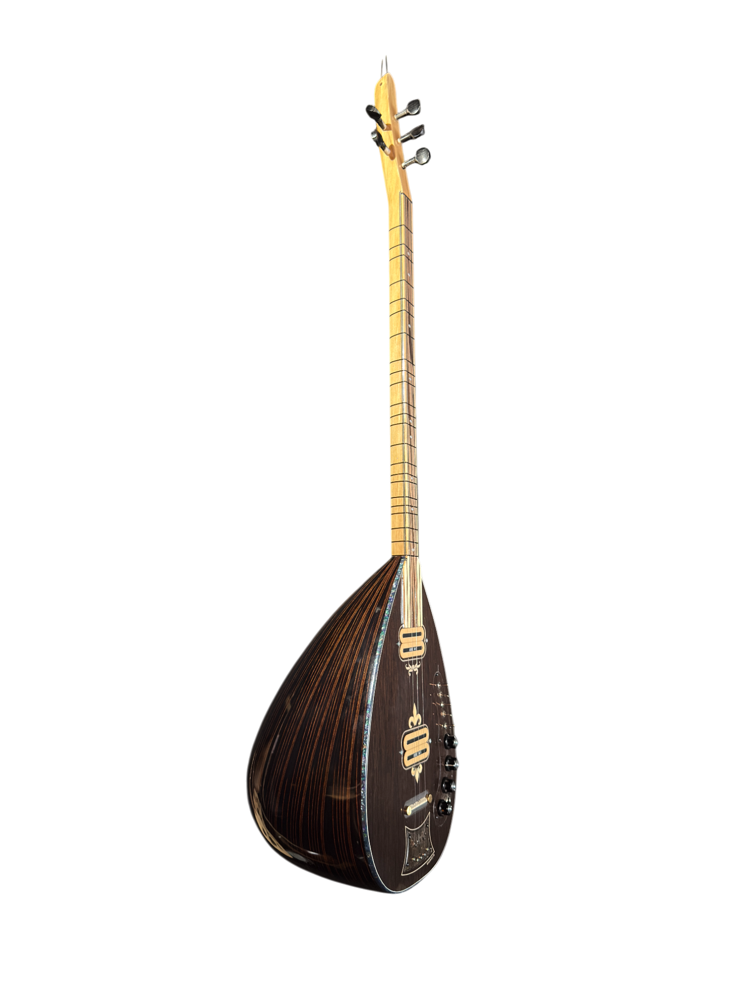 Elektrische Bağlama – Ebbenhout & Esdoorn (ASE M1 Pickups) Ase