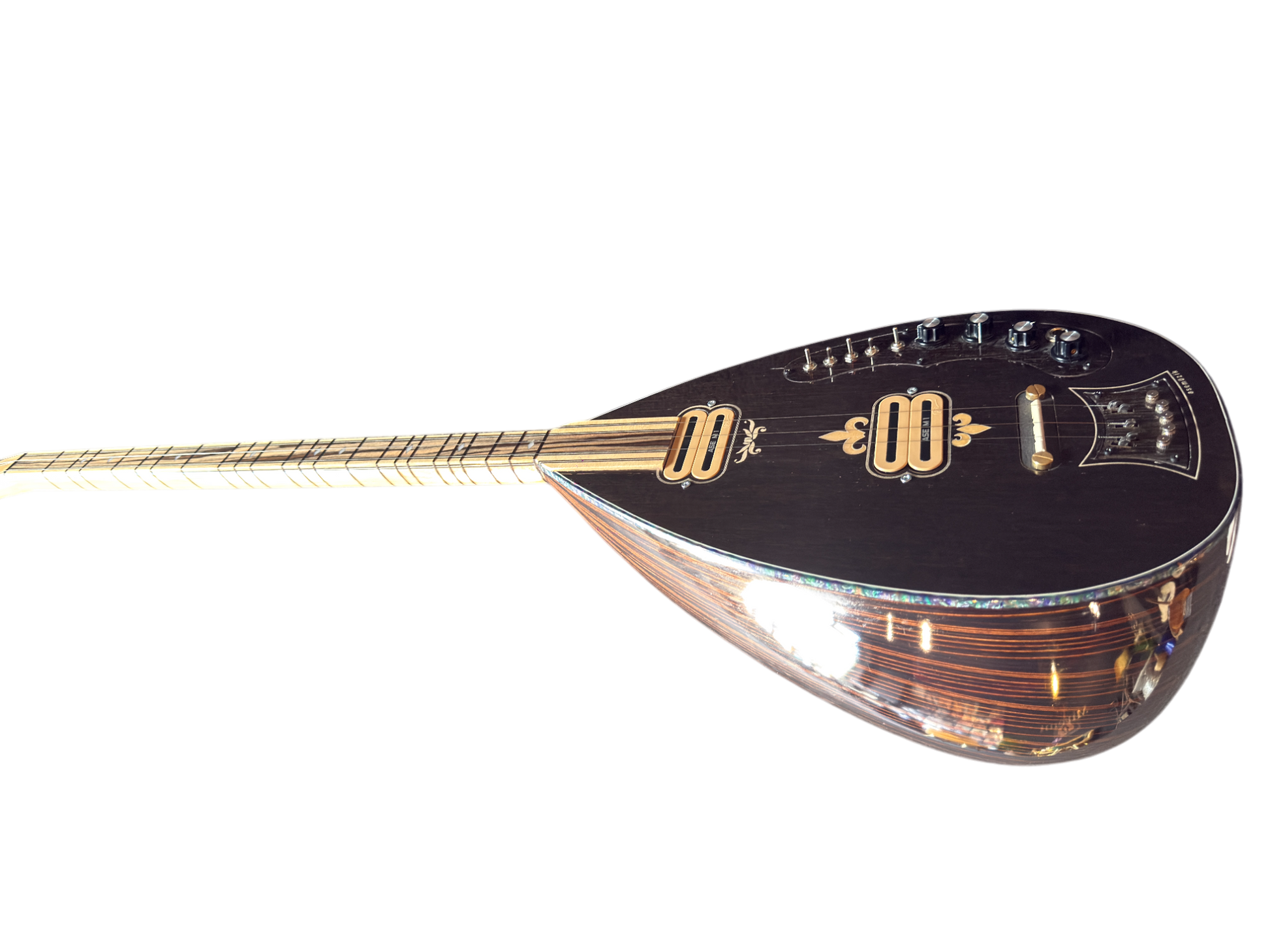 Elektrische Bağlama – Ebbenhout & Esdoorn (ASE M1 Pickups) Ase