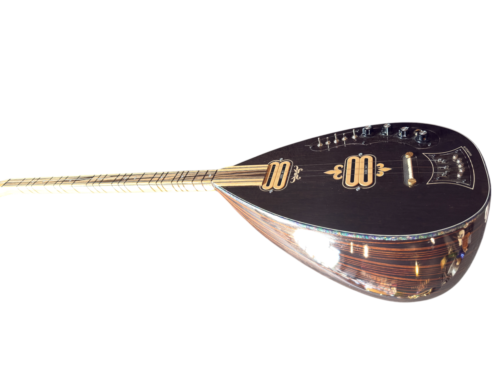 Elektrische Bağlama – Ebbenhout & Esdoorn (ASE M1 Pickups) Ase
