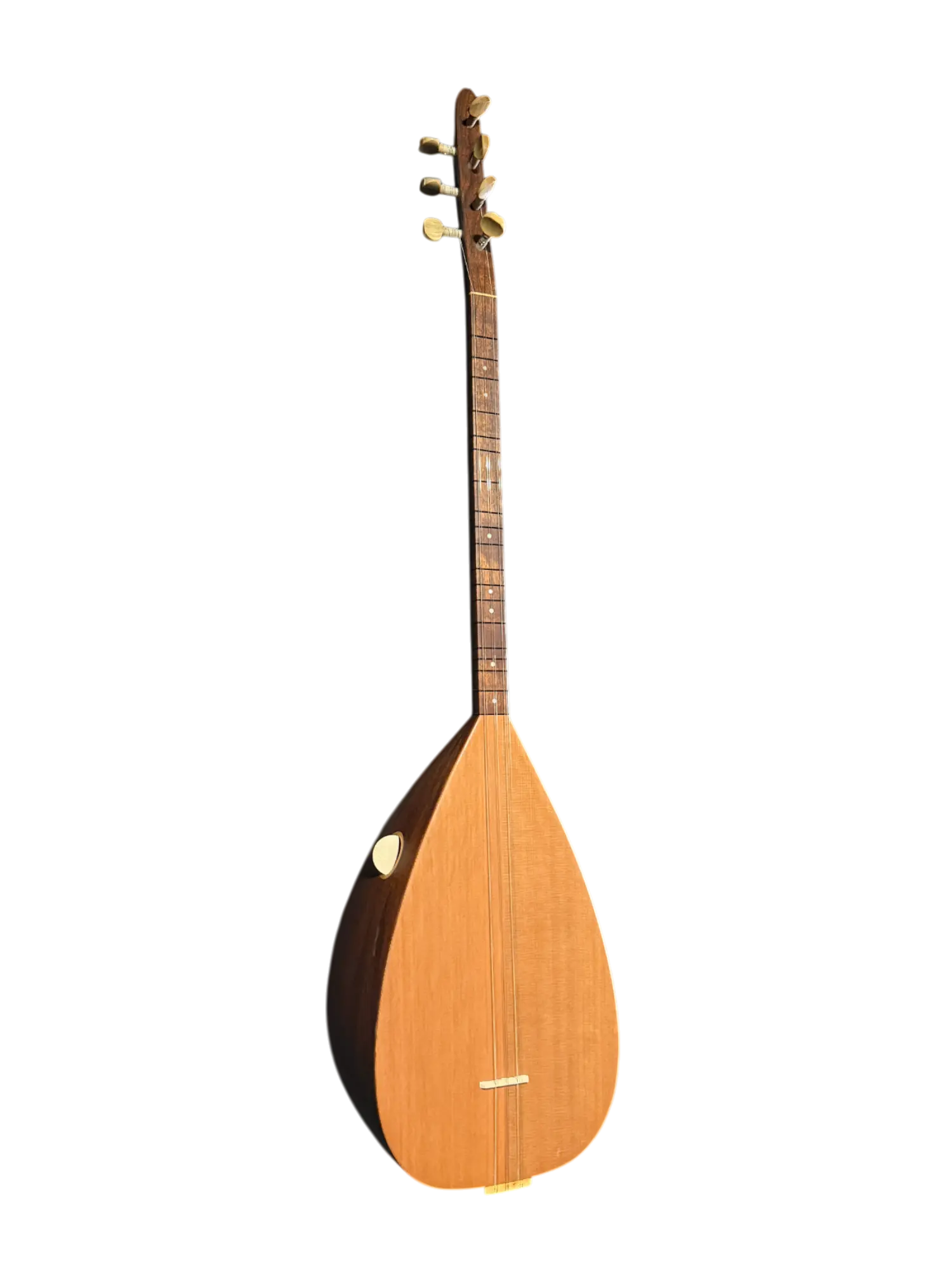 Korte hals Kisa sap Bağlama (saz) – Maun Klankkast, Canada Bovenblad, Houten Stempennen – 40 cm - Miremi
